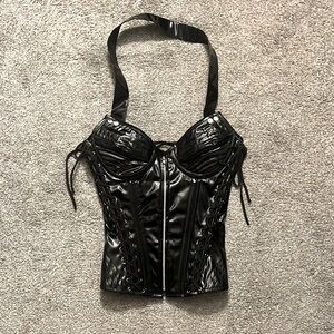 Black Latex Corset Top